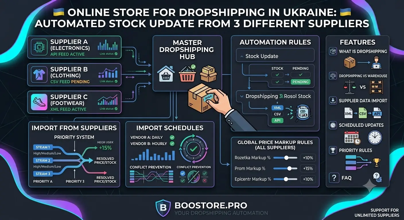 Online store for dropshipping in Ukraine: automating stock updates from suppliers