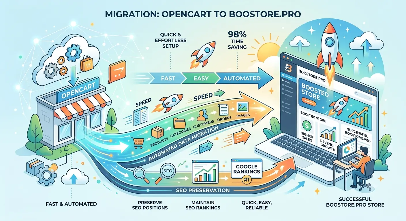 How to migrate your online store from OpenCart to BooStore without losing Google rankings