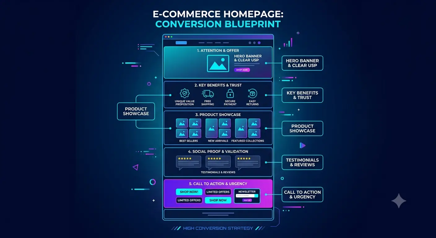 Online store homepage structure that converts