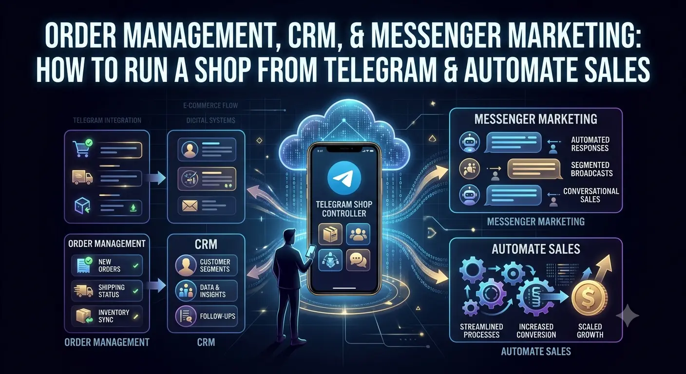 Order Management, CRM & Messenger Marketing: Telegram bot for online store