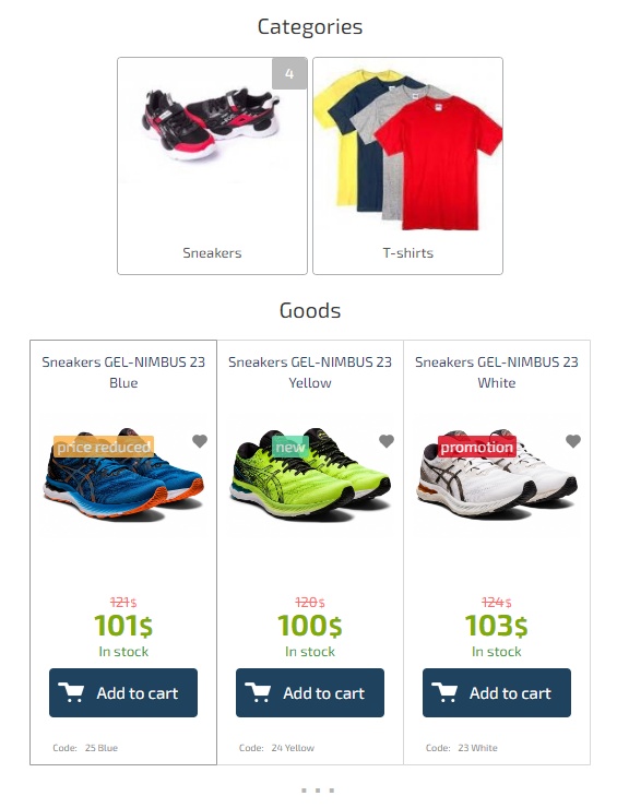 Store categories