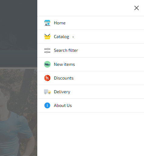 BooStore.pro mobile menu settings
